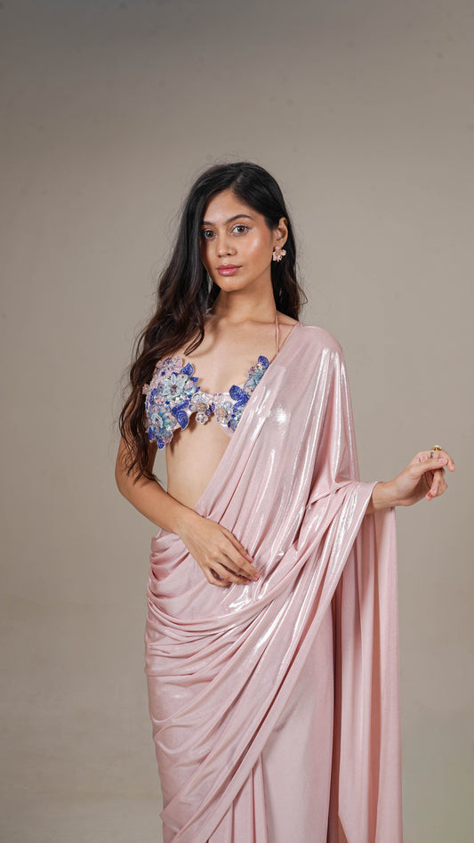 Crystal drape Saree