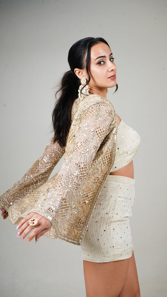 Mirror Embroidered Blazer Set