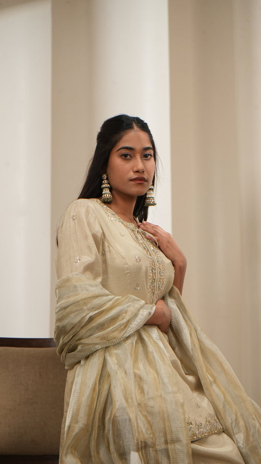 Zari Hand-Embroidered Kurta Set