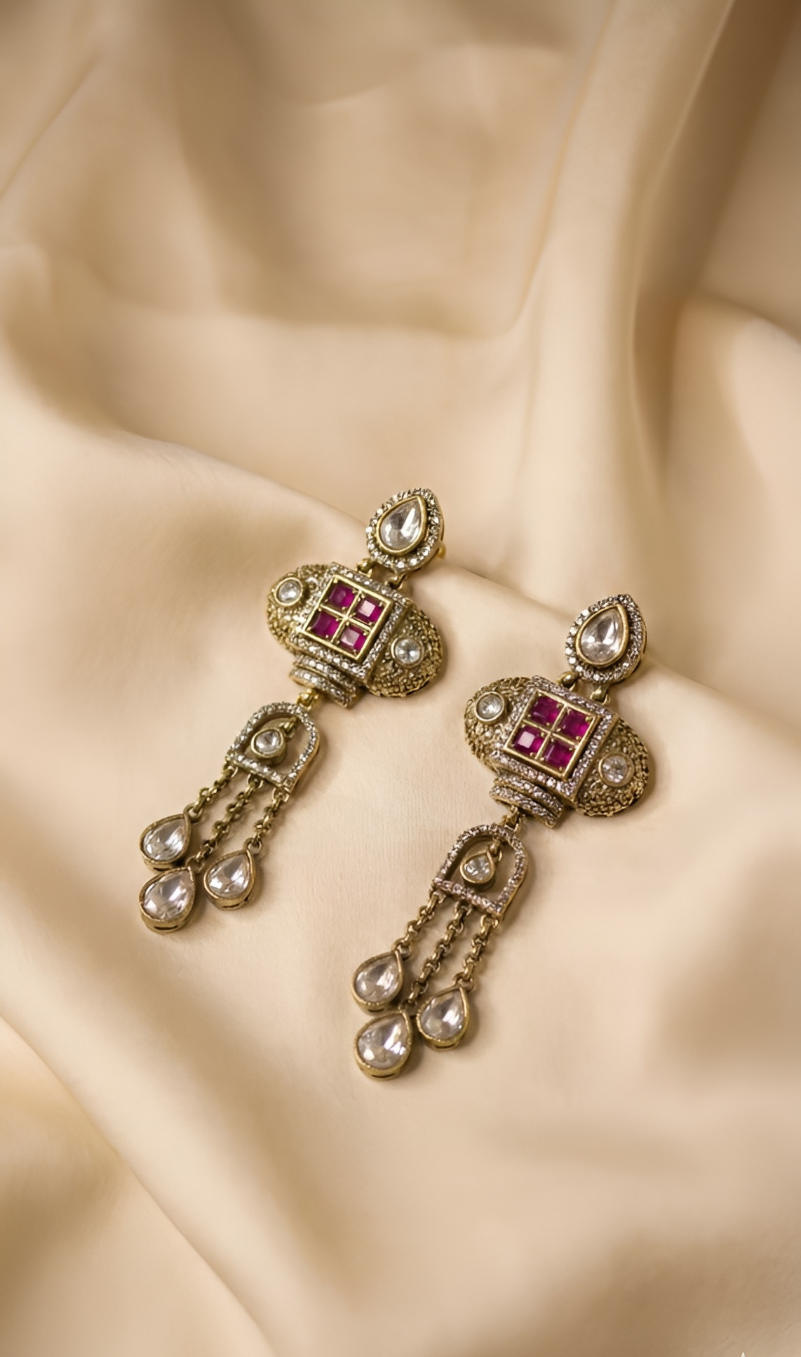 Heritage Ruby Polki Pendant Necklace & Earring Set