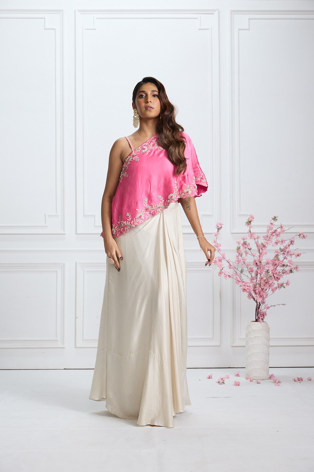 Hot Pink Asymmetrical Cape Set