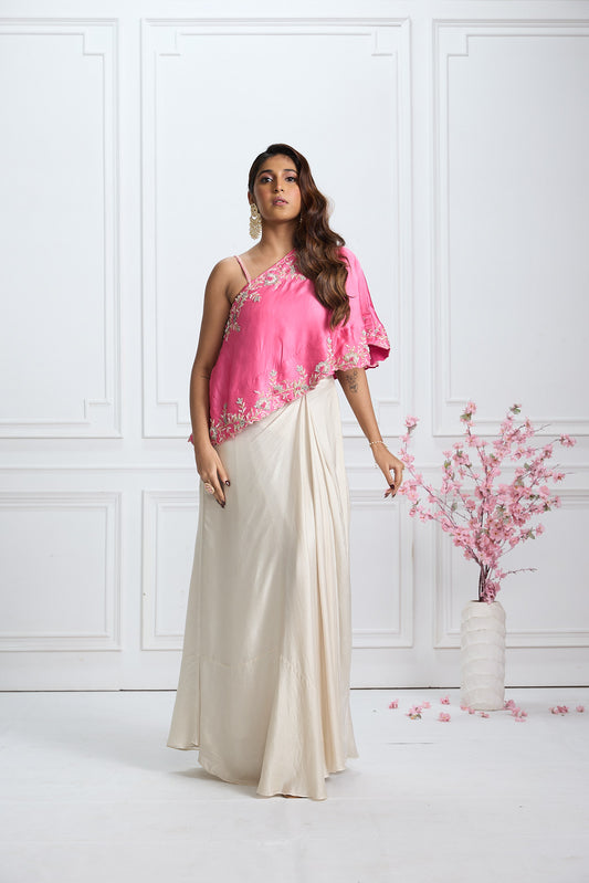 Hot Pink Asymmetrical Cape Set