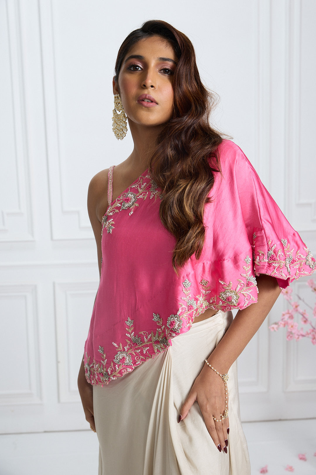 Hot Pink Asymmetrical Cape Set
