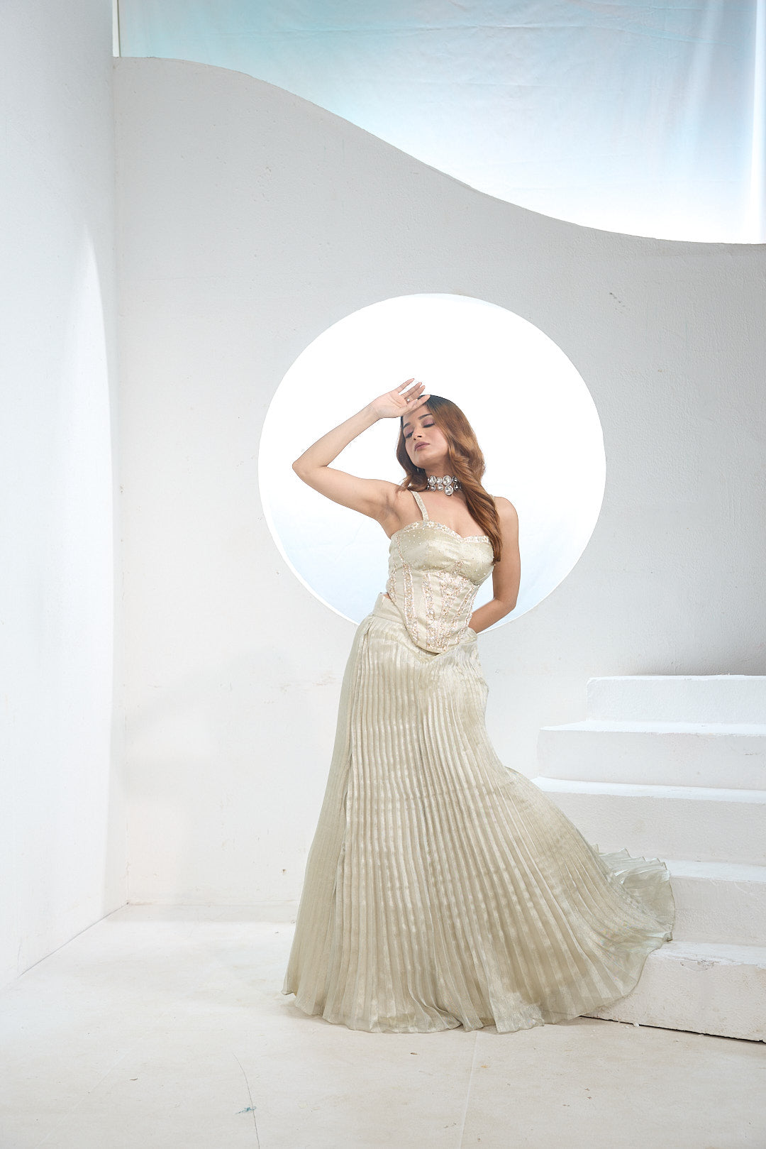 Pale Pistachio Embellished Corset