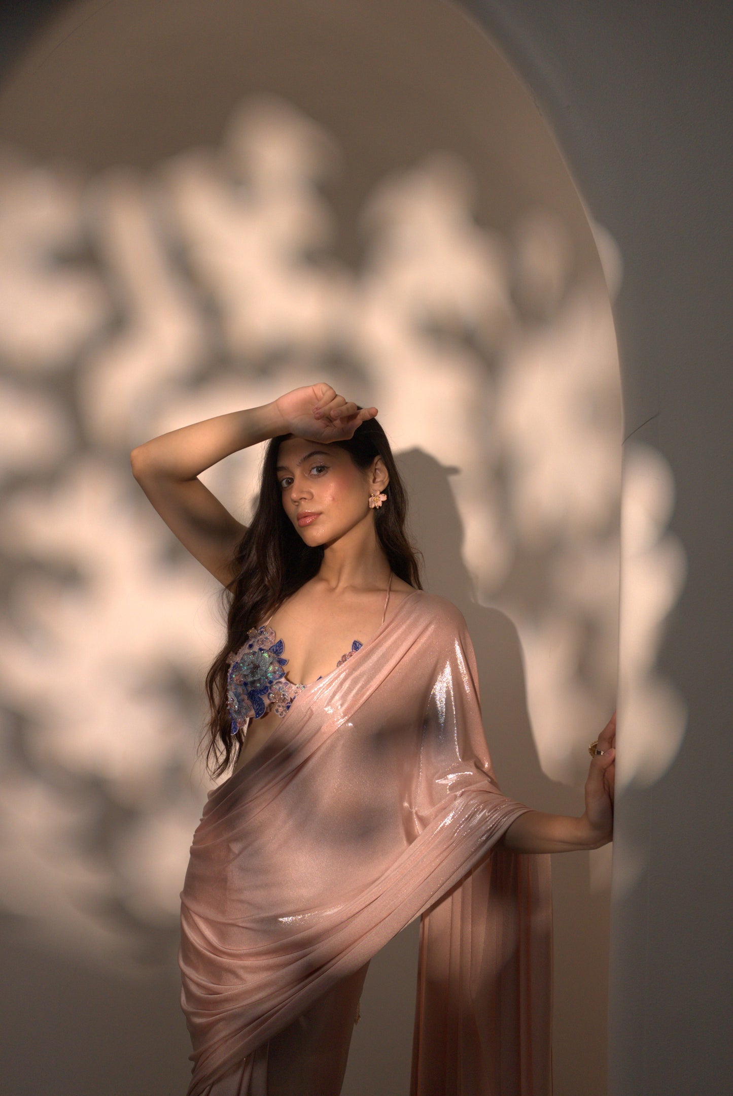 Crystal drape Saree