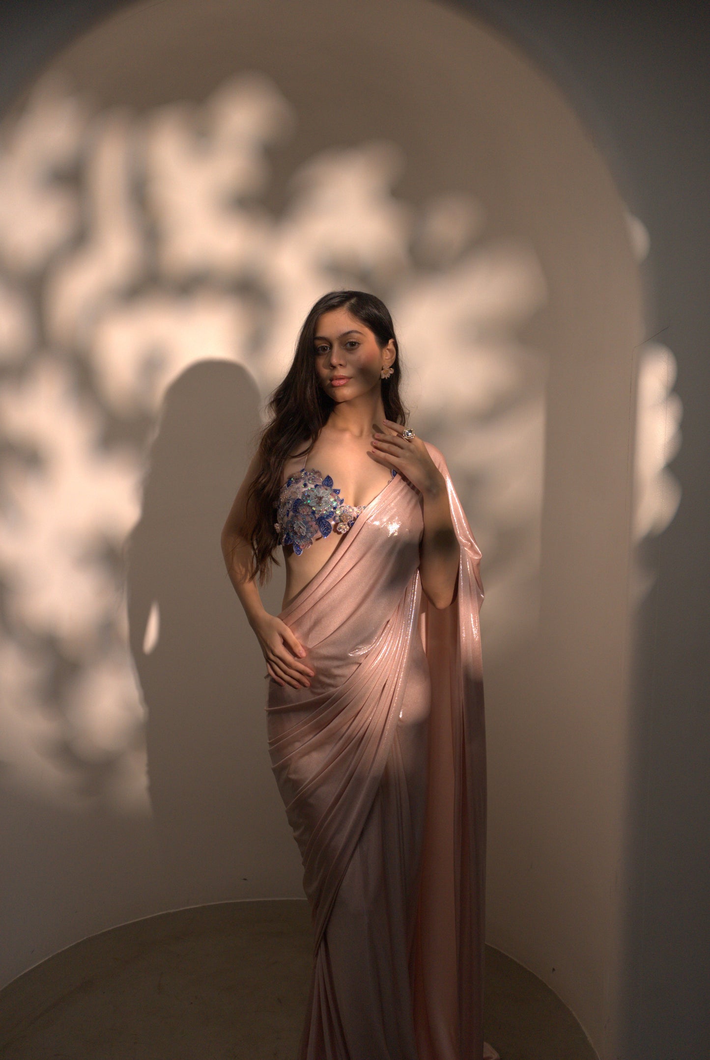 Crystal drape Saree