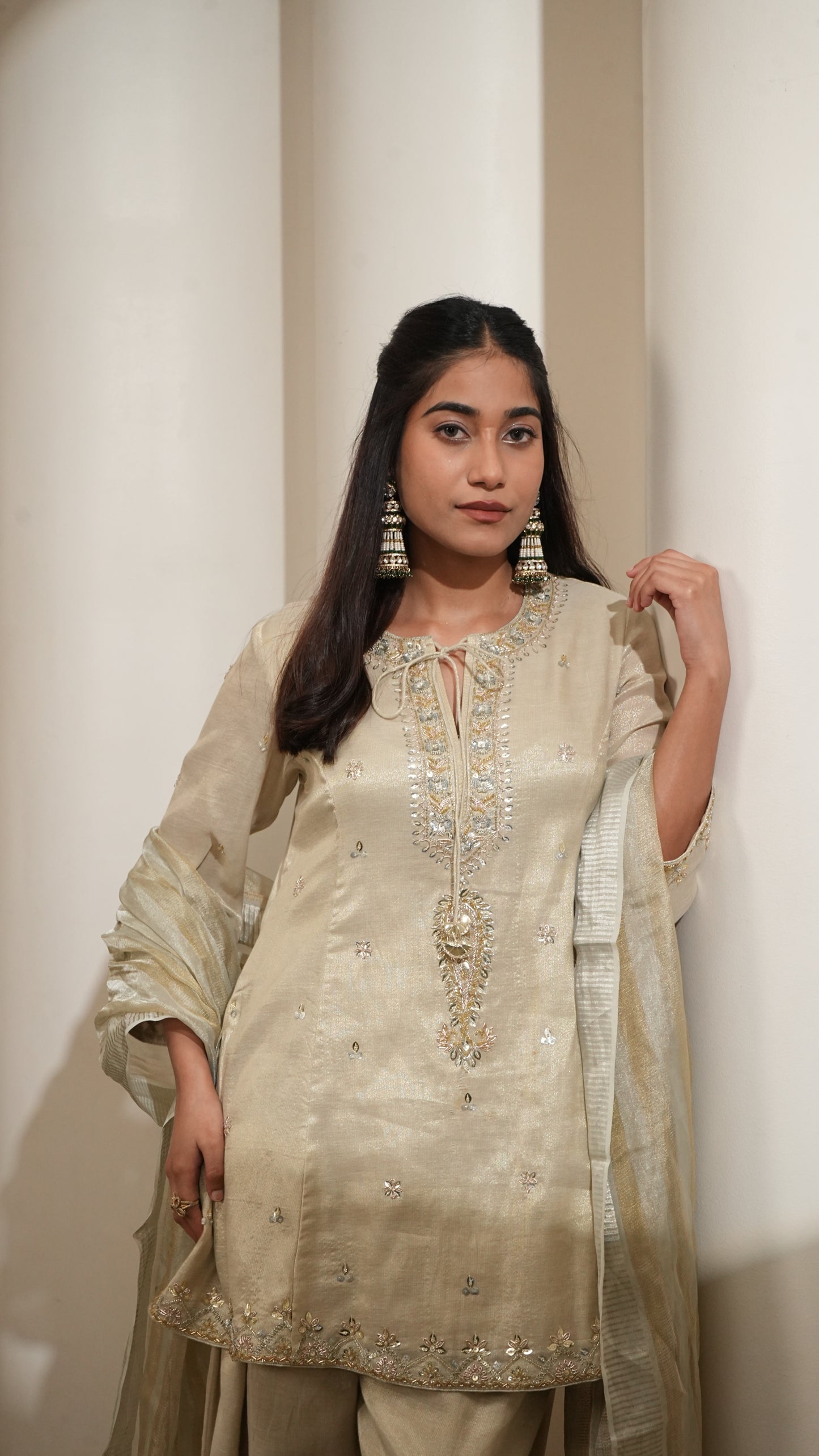 Zari Hand-Embroidered Kurta Set