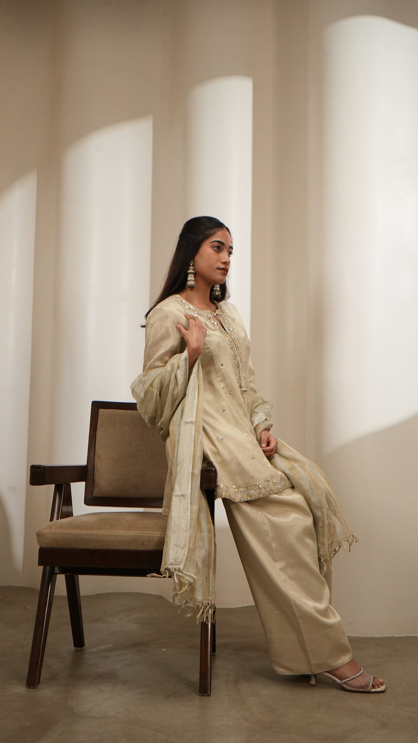 Zari Hand-Embroidered Kurta Set