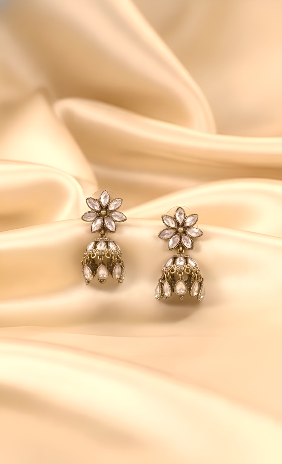 Emerald Grace Polki Jhumki Necklace & Earring Set