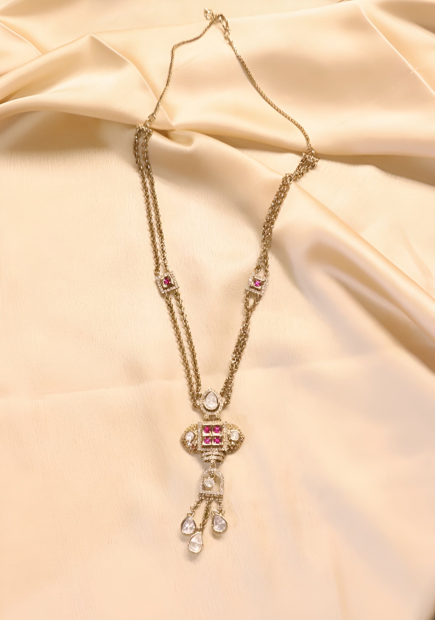 Heritage Ruby Polki Pendant Necklace & Earring Set