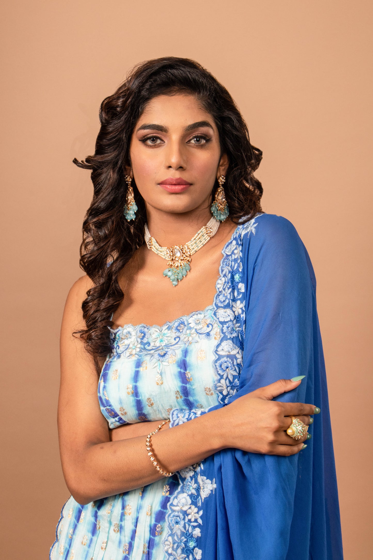 Blue sharara set