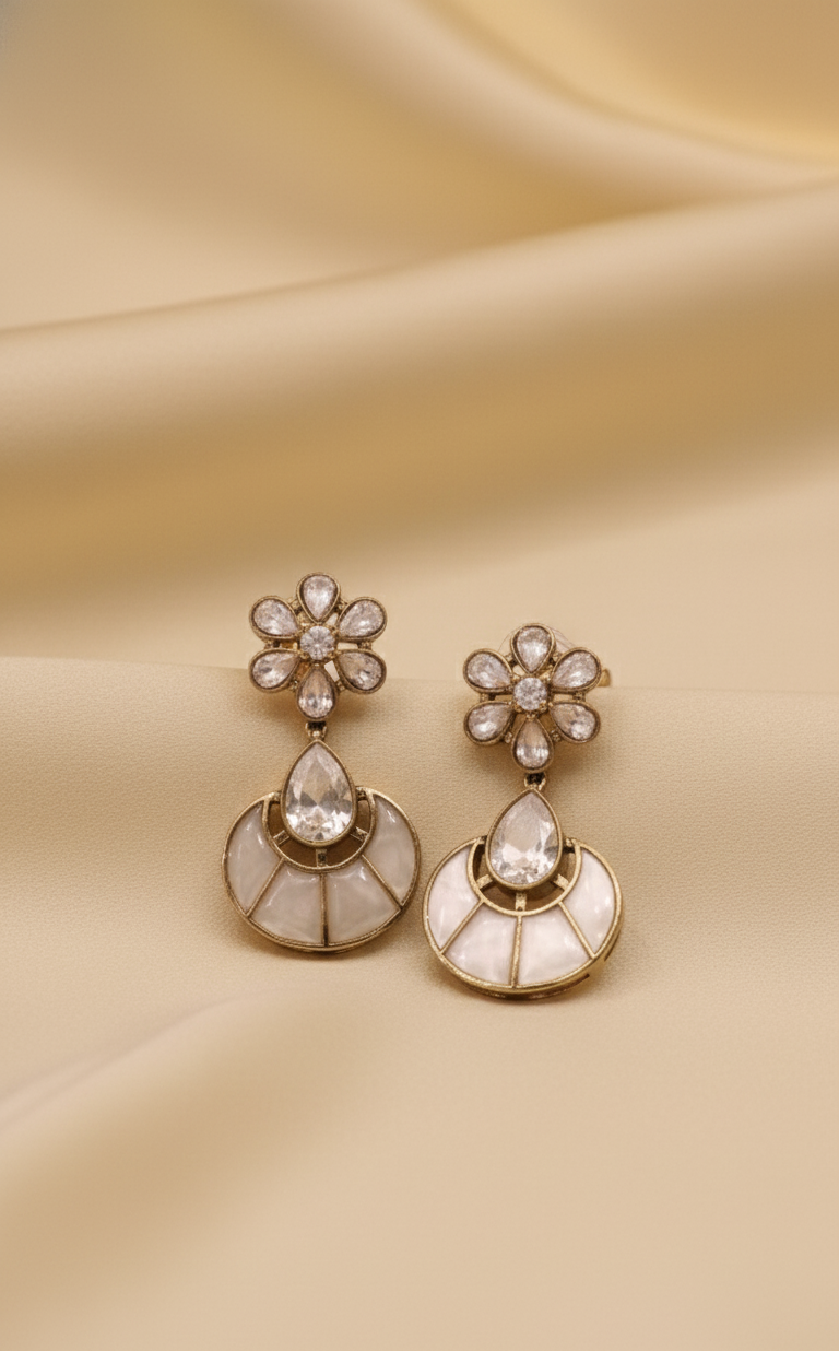 Ivory Radiance Kundan Necklace & Earring Set